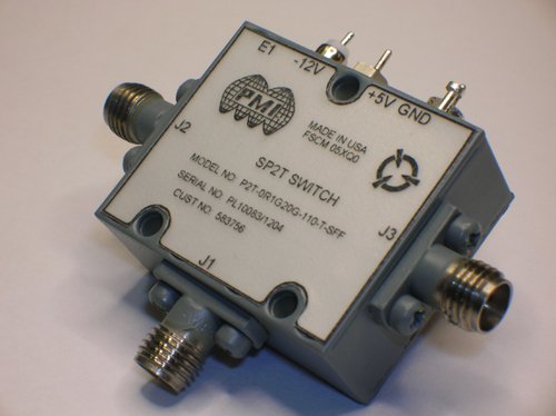P2T-8G12G-100-T-55-SFF single pole, two throw, high power, absorptive switch