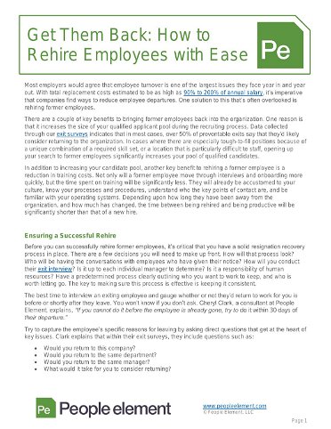 Get Them Back: How to Rehire Employees with Ease