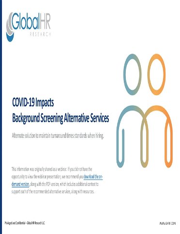 Webinar: COVID-19 Impacts Background Screening Alternative Services