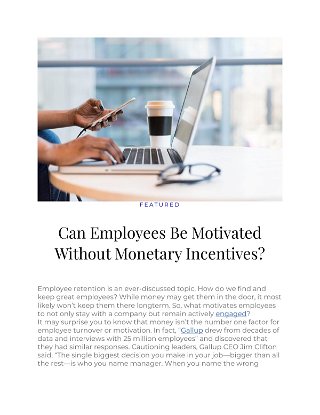 Can Employees Be Motivated Without Monetary Incentives?