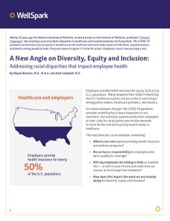 A New Angle on Diversity, Equity and Inclusion: Addressing racial disparities that impact employee health