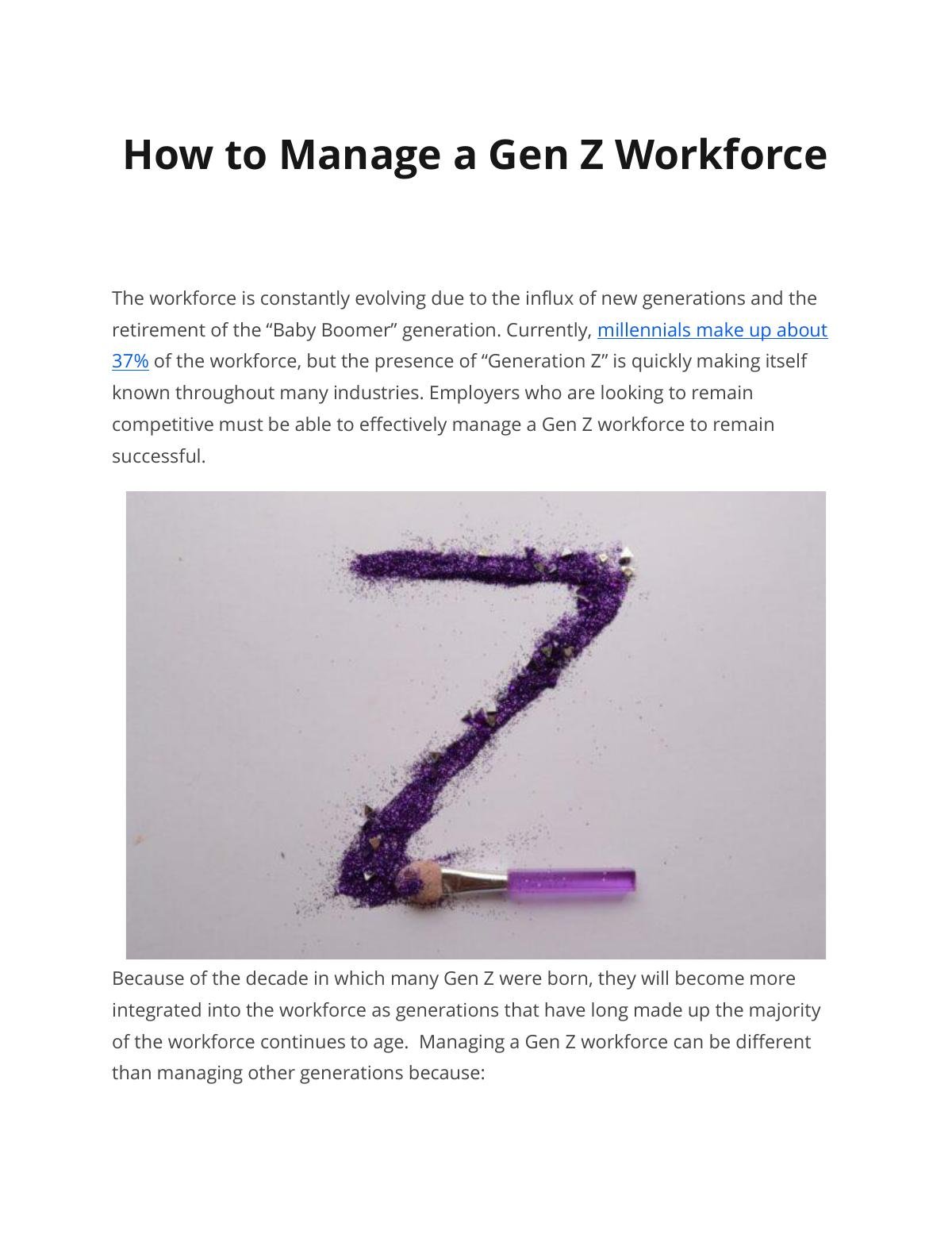 How to Manage a Gen Z Workforce