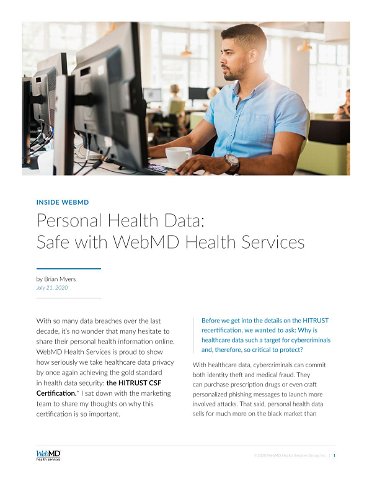 Keeping Healthcare Data Secure with WebMD Health Services