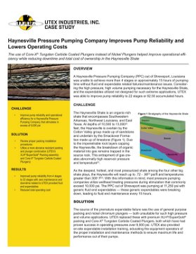 Haynesville Pressure Pumping Company Improves Pump Reliability and Lowers Operating Costs