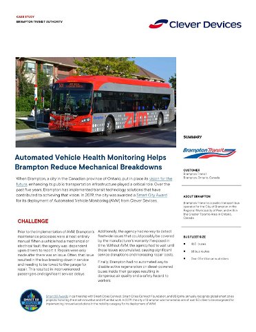 Case Study: Brampton Reduces Mechanical Breakdowns With Automated Vehicle Health Monitoring