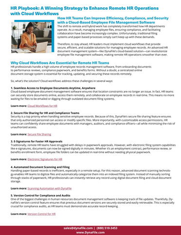 HR Playbook: A Winning Strategy to Enhance Remote HR Operations with Cloud Workflows