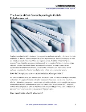 The Power of Cost Center Reporting in Vehicle Reimbursement