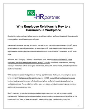 Why Employee Relations is Key to a Harmonious Workplace