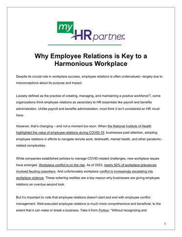 Why Employee Relations is Key to a Harmonious Workplace