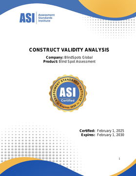 ASI Validity Analysis for the Blind Spot Assessment - candidate screening and leadership development