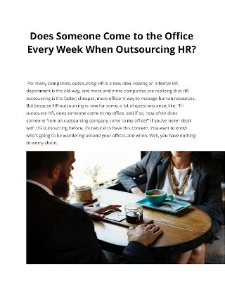 Does Someone Come to the Office Every Week When Outsourcing HR? 