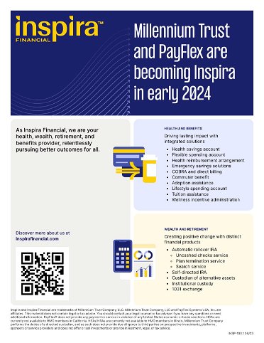 Millennium Trust and PayFlex are becoming Inspira in early 2024 