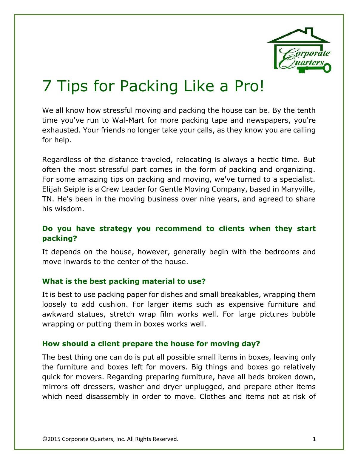 7 Tips for Packing Like a Pro