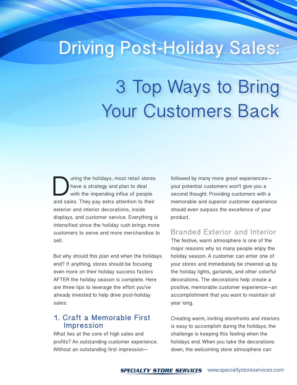 Top 3 Ways to Drive Post-Holiday Sales