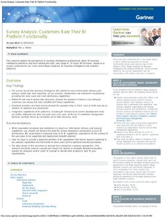 Survey Analysis: Customers Rate Their BI Platform Functionality