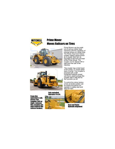 Prime Mover Moves Railcars on Tires