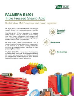 Triple Pressed Stearic Acid: PALMERA B1801 - Sustainable, Multifunctional and Green Ingredient