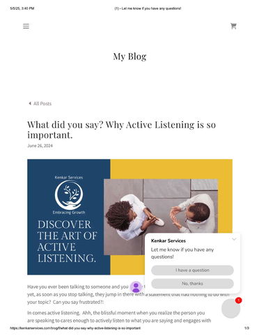 What did you say? Why Active Listening is so important.