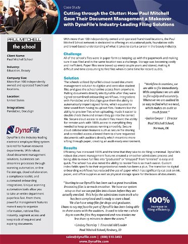 CASE STUDY: Cutting through the Clutter: How Paul Mitchell Gave Their Document Management a Makeover with DynaFile’s Industry-Leading Filing Solutions