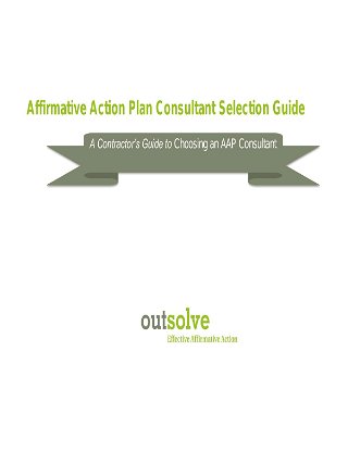 Affirmative Action Plan Consultant Selection Guide