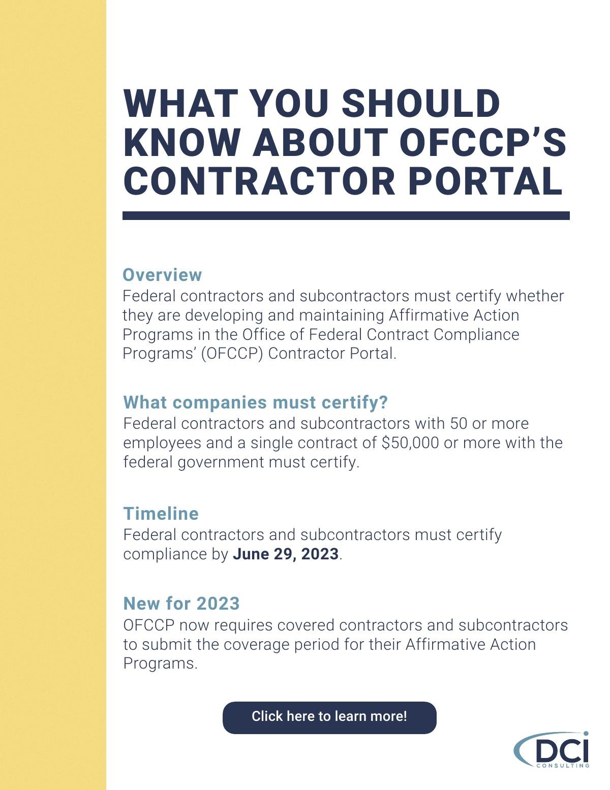 What You Should Know About OFCCP's Contractor Portal