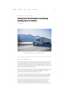 Safety First: Best Practices for Raising Landing Gear on Trailers