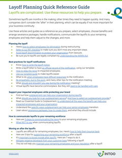 Layoff Best Practices -- with links to 25 key resources