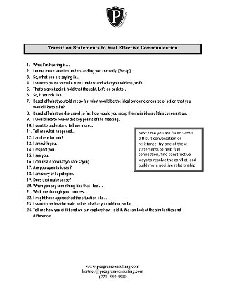 Transition Statements to Fuel Effective Communication