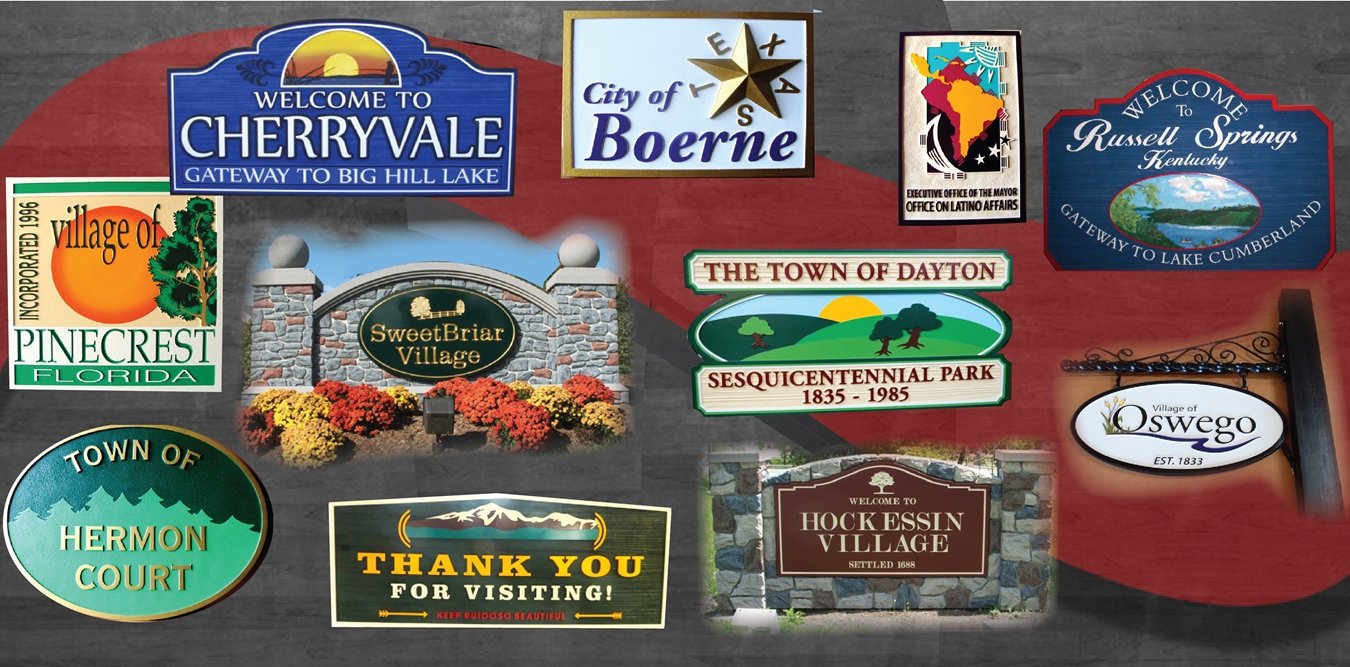 County and City Entrance and Exterior Building Signs