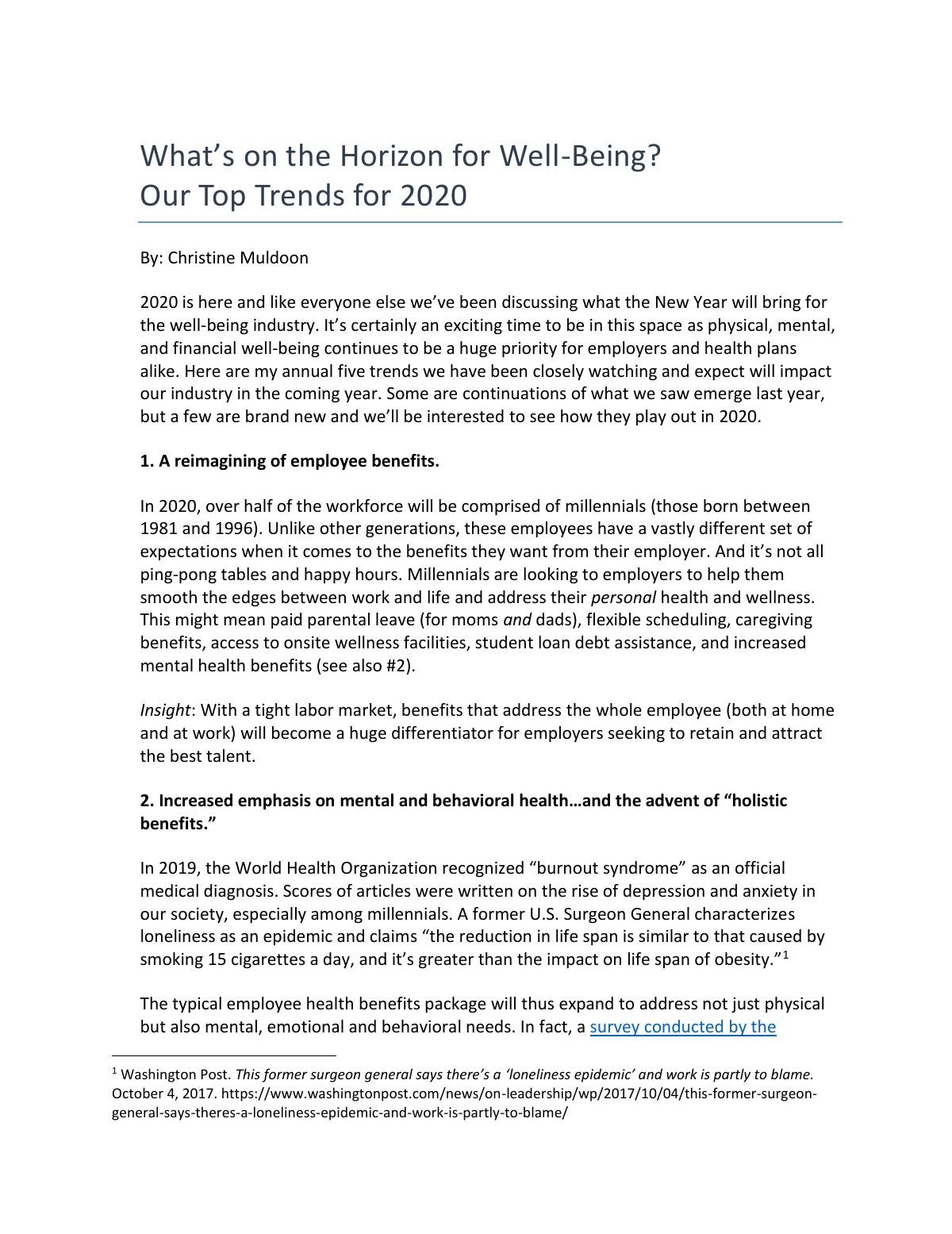Top Wellness Trends for 2020
