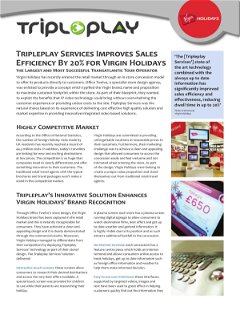 Tripleplay Services Improves Sales Efficiency By 20% for Virgin Holidays