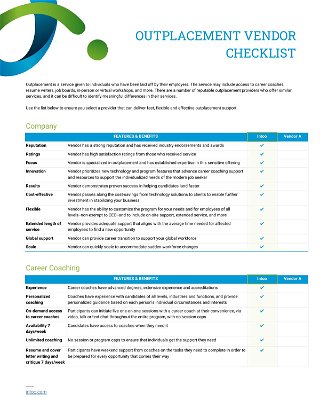 Outplacement Vendor Checklist