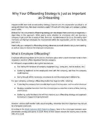Why Your Offboarding Strategy Is Just as Important as Onboarding 