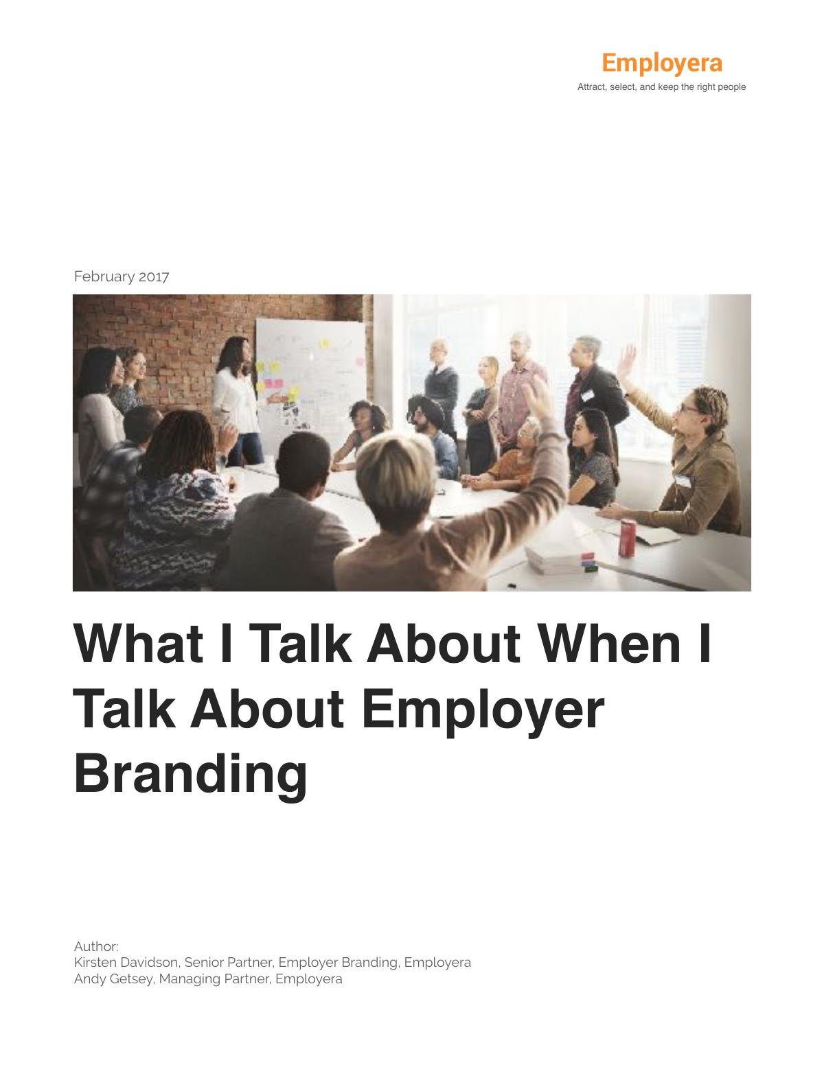 What I Talk About When I Talk About Employer Brand