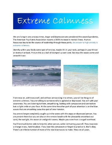 An Answer to High Anxiety is Extreme Calmness.