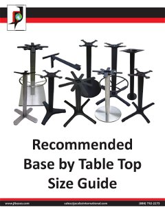 Recommended Base by Table Top Size Guide