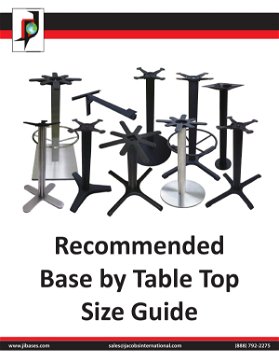 Recommended Base by Table Top Size Guide