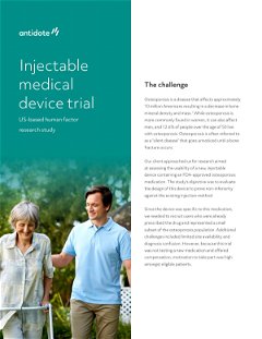 Case Study: Injectable medical device trial