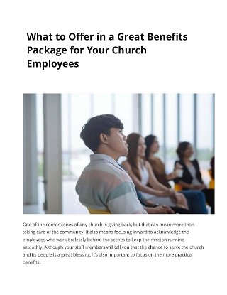 What to Offer in a Great Benefits Package for Your Church Employees