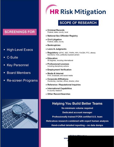 HR Risk Mitigation | Scope of Work Services