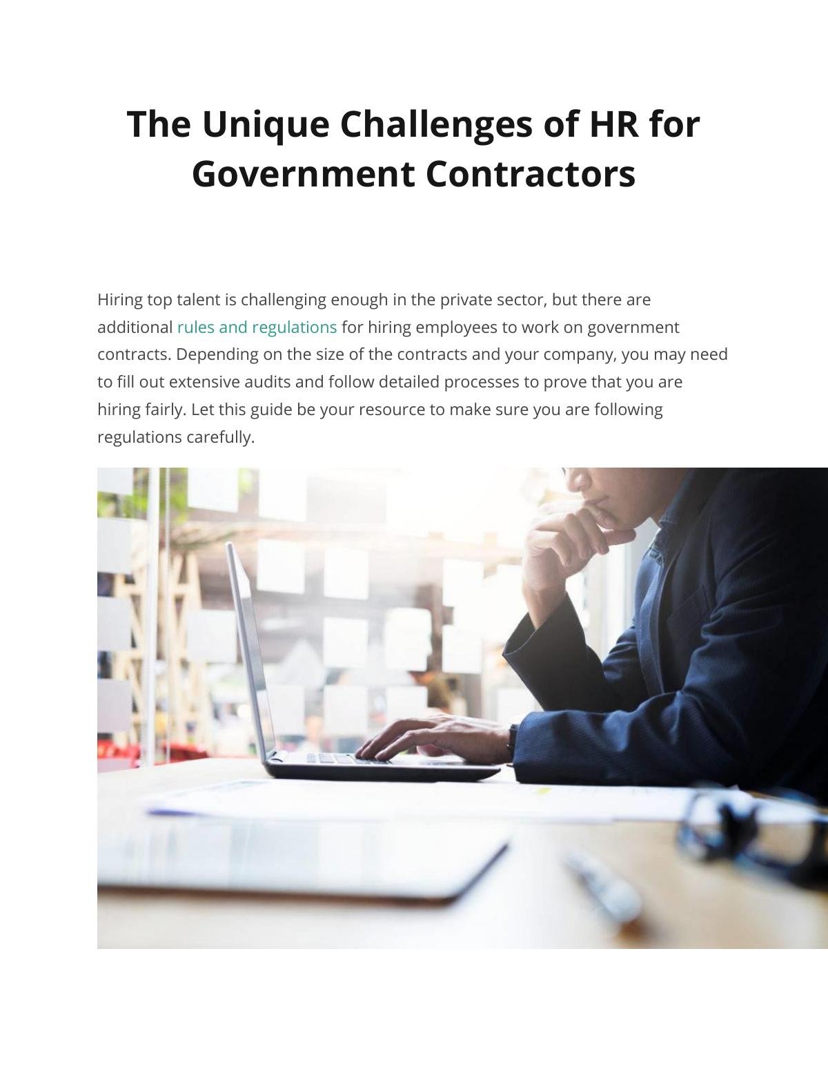 The Unique Challenges of HR for Government Contractors 