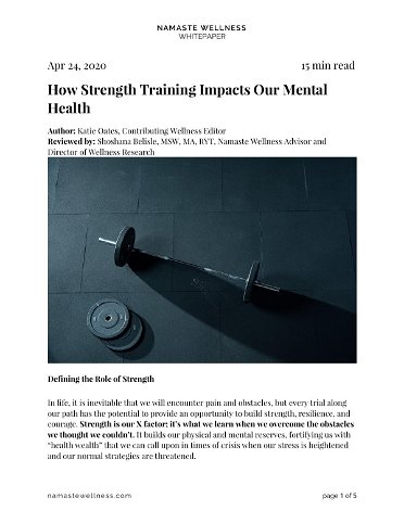How Strength Training Impacts Our Mental Health