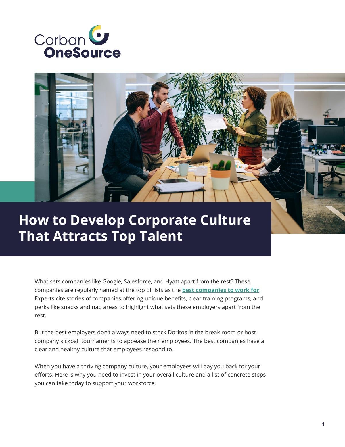 How to Develop Corporate Culture That Attracts Top Talent