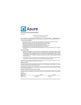 Asure Announces First Quarter 2025 Results