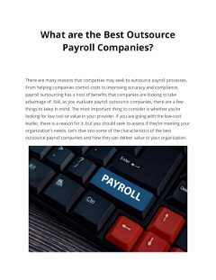 What are the Best Outsource  Payroll Companies?