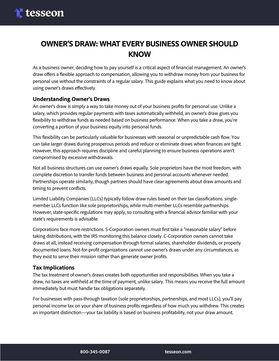 Owner's Draw: What every business owner should know