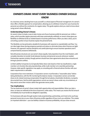 Owner's Draw: What every business owner should know