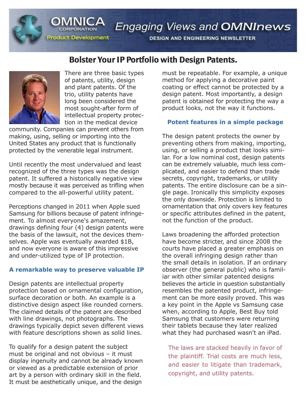Bolster Your IP Portfolio with Design Patents