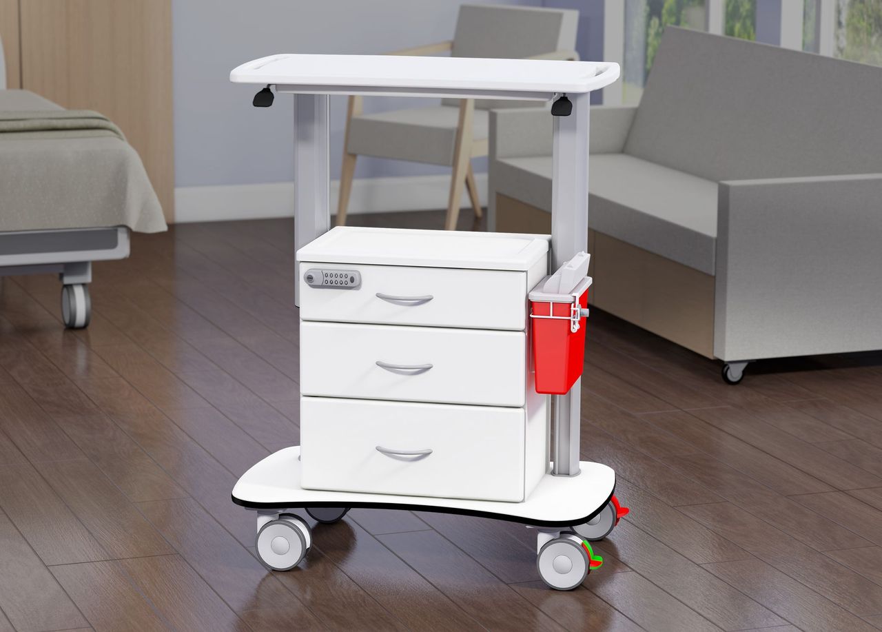 MedViron Height-Adjustable Medical Cart