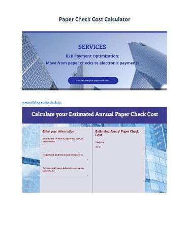 New!! Paper Check Cost Calculator 